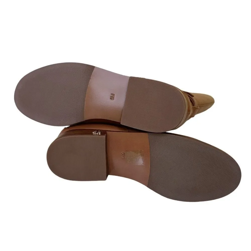 TORY BURCH Brooke Riding Boot Tan Calf Leather NEW - Picture 9 of 13